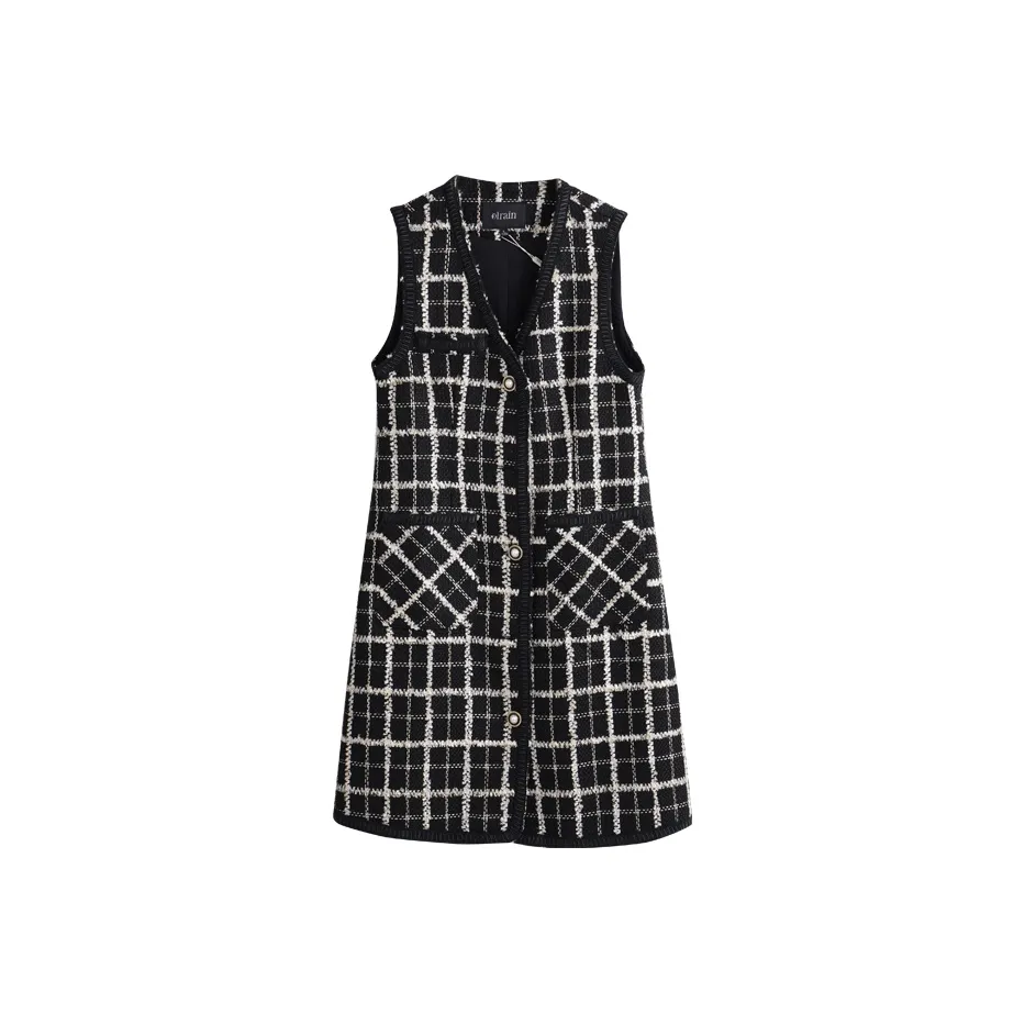 Olrain Sleeveless Dress Women's Black White