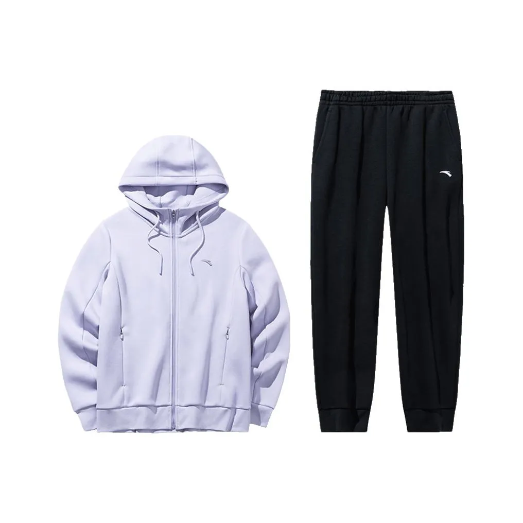 ANTA Variety Тренировки Коллекция Повседневный Костюм Женский Светло-фиолетовый Основной черный