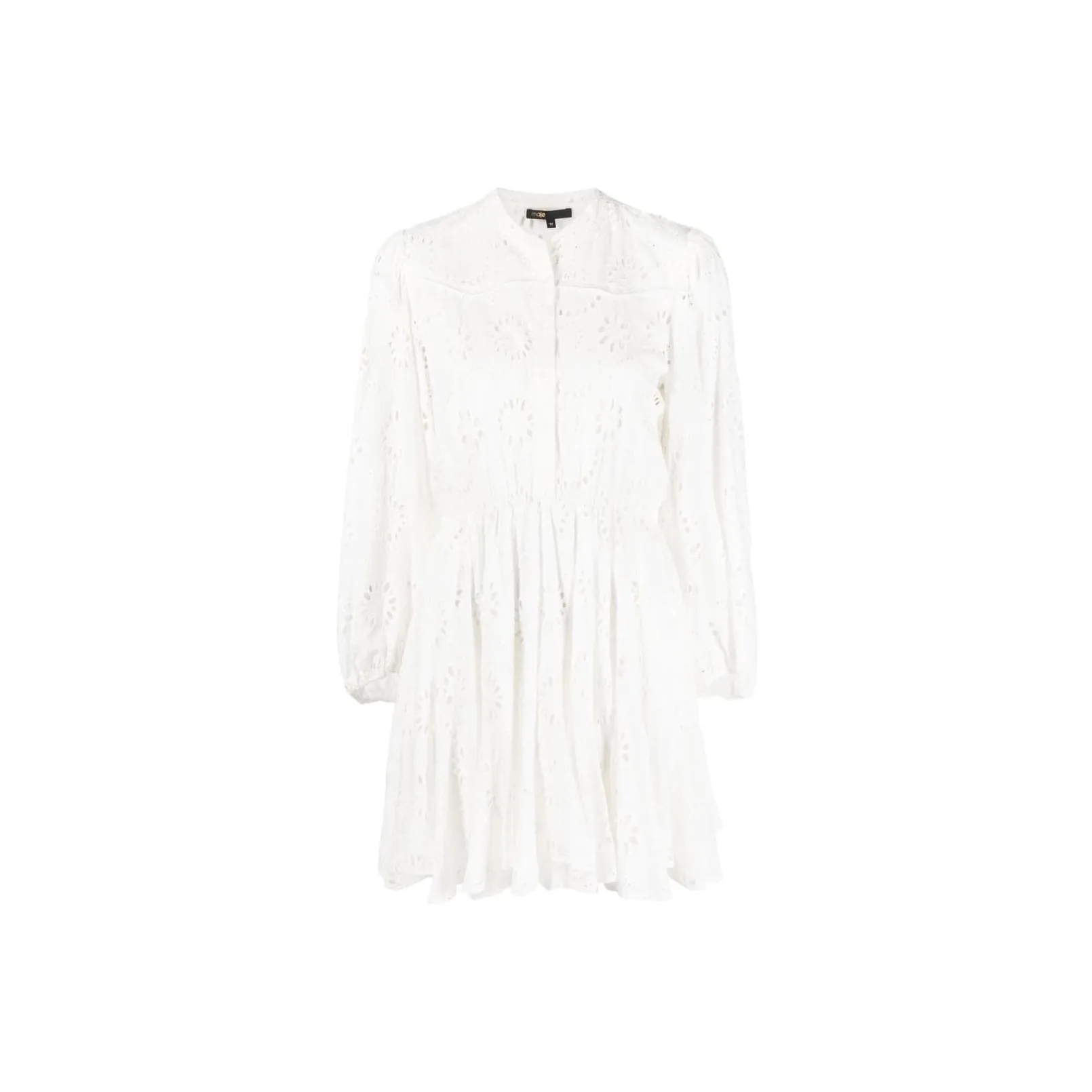 Maje Белое Женское Длинное Платье с Рукавами