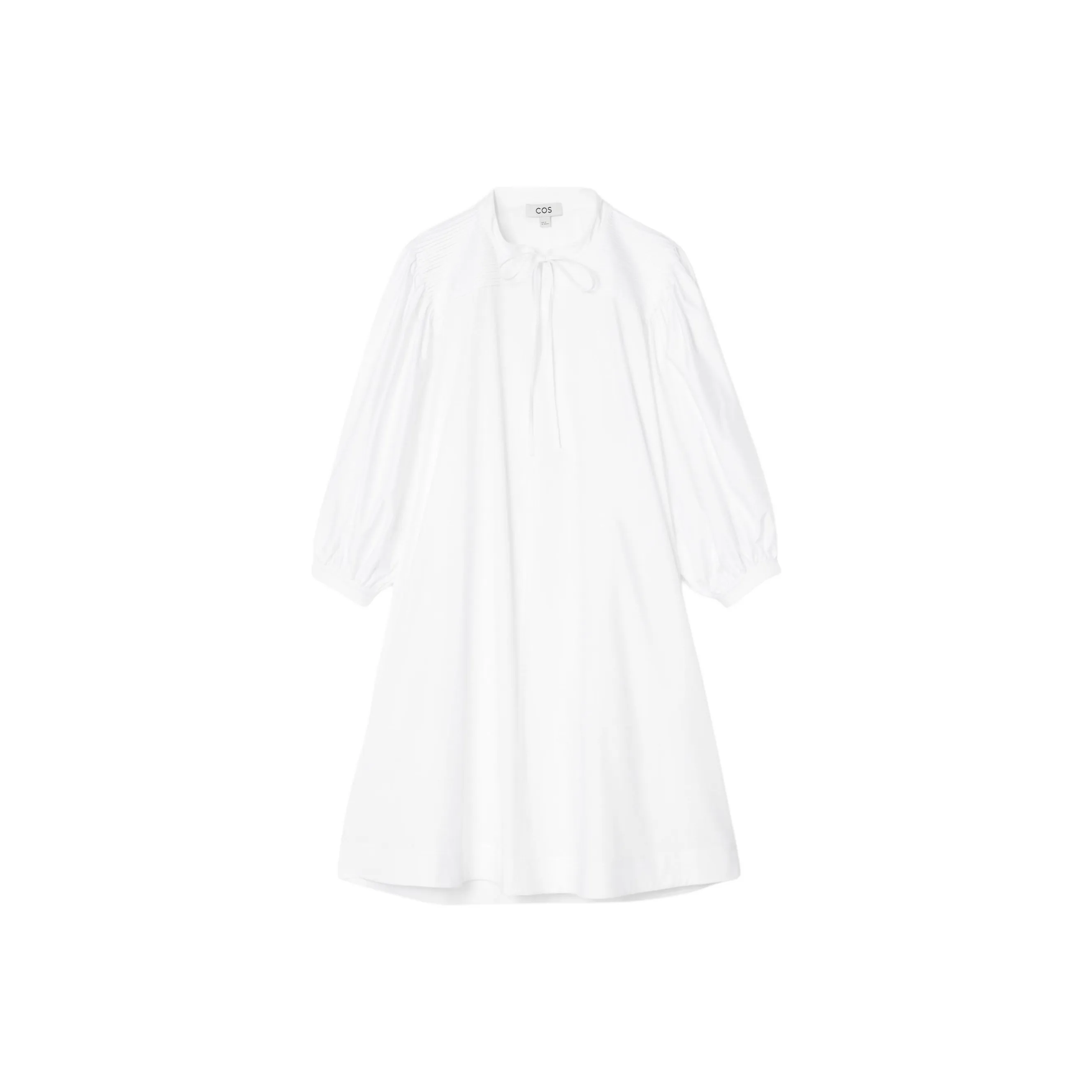 COS Длинное платье с длинными рукавами женское белое