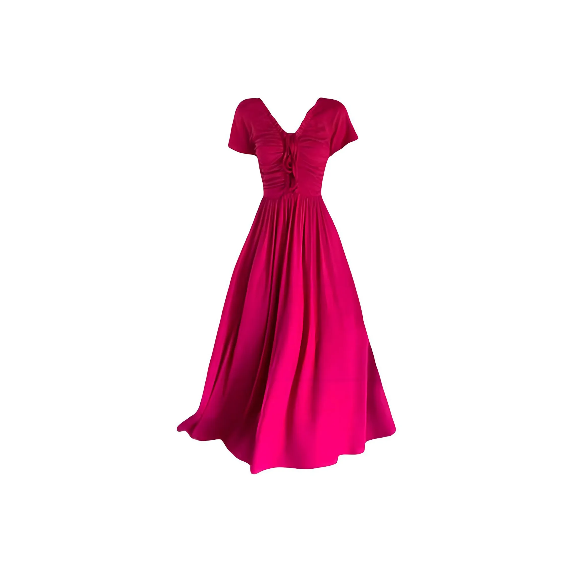 Wbwq Короткий рукав Платье Женское Розовый Красный