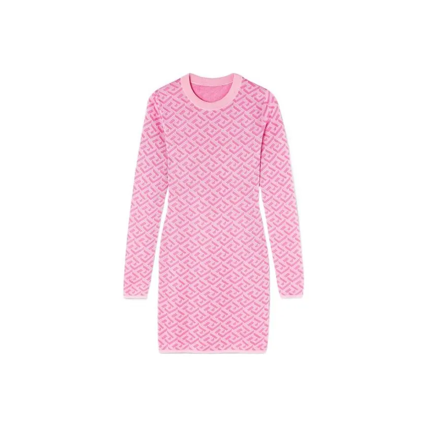 VERSACE SS23 Long Sleeved Dress Women's Pink