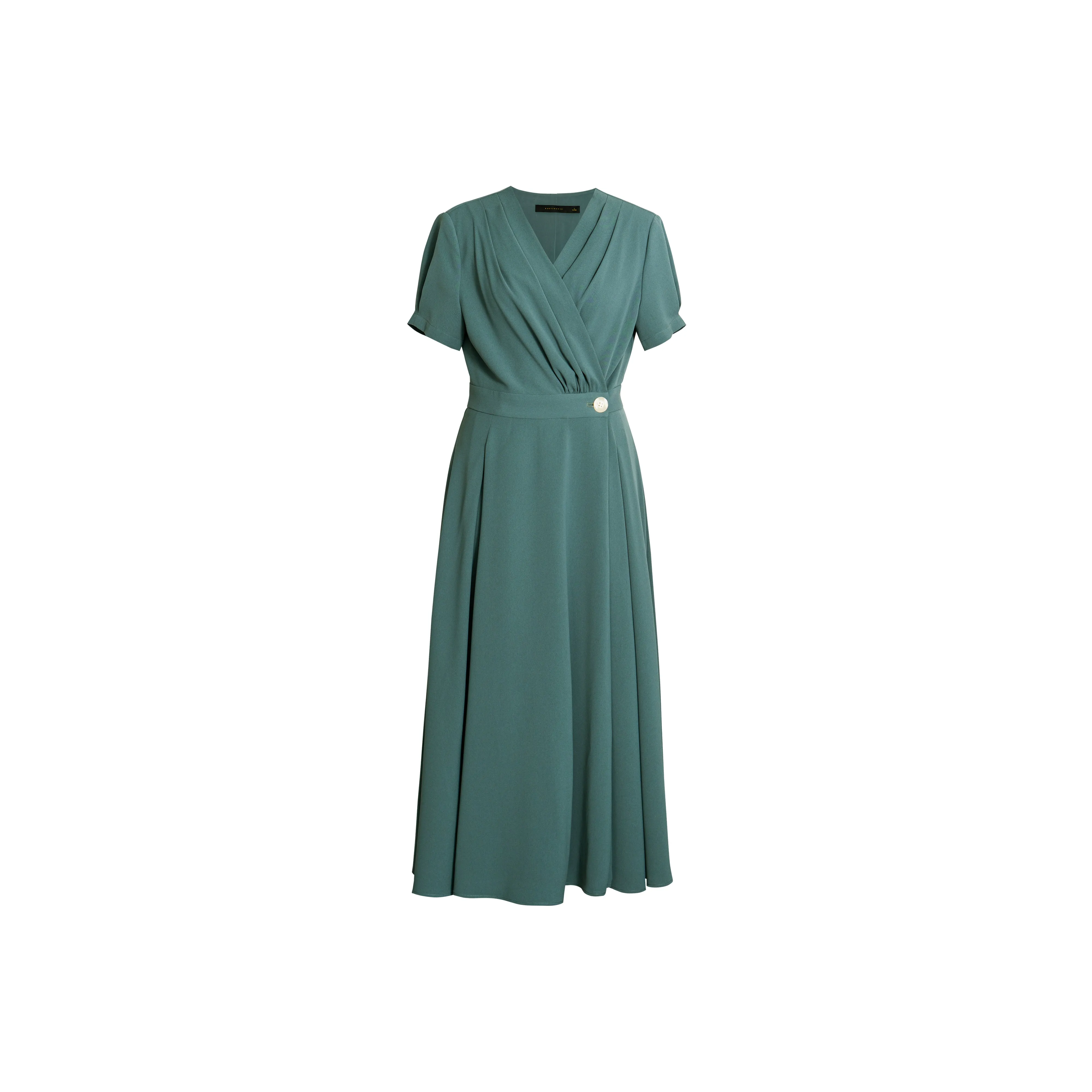 ROEYSHOUSE Короткое платье с короткими рукавами женское зеленое