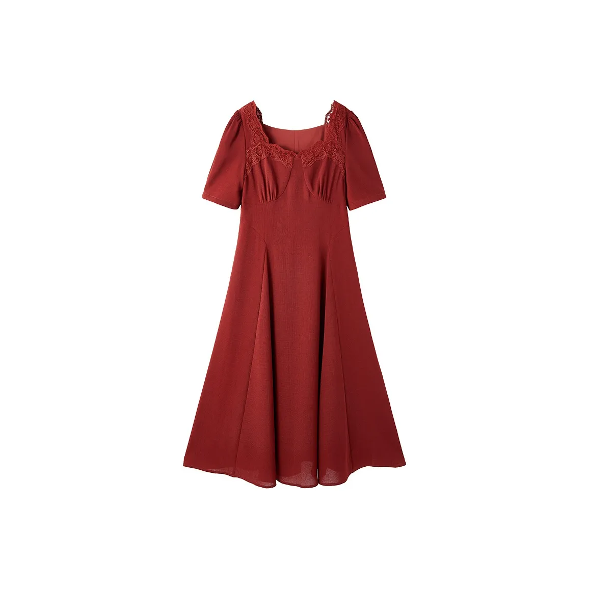 XIANGYING Короткий рукав Платье Женское Красное