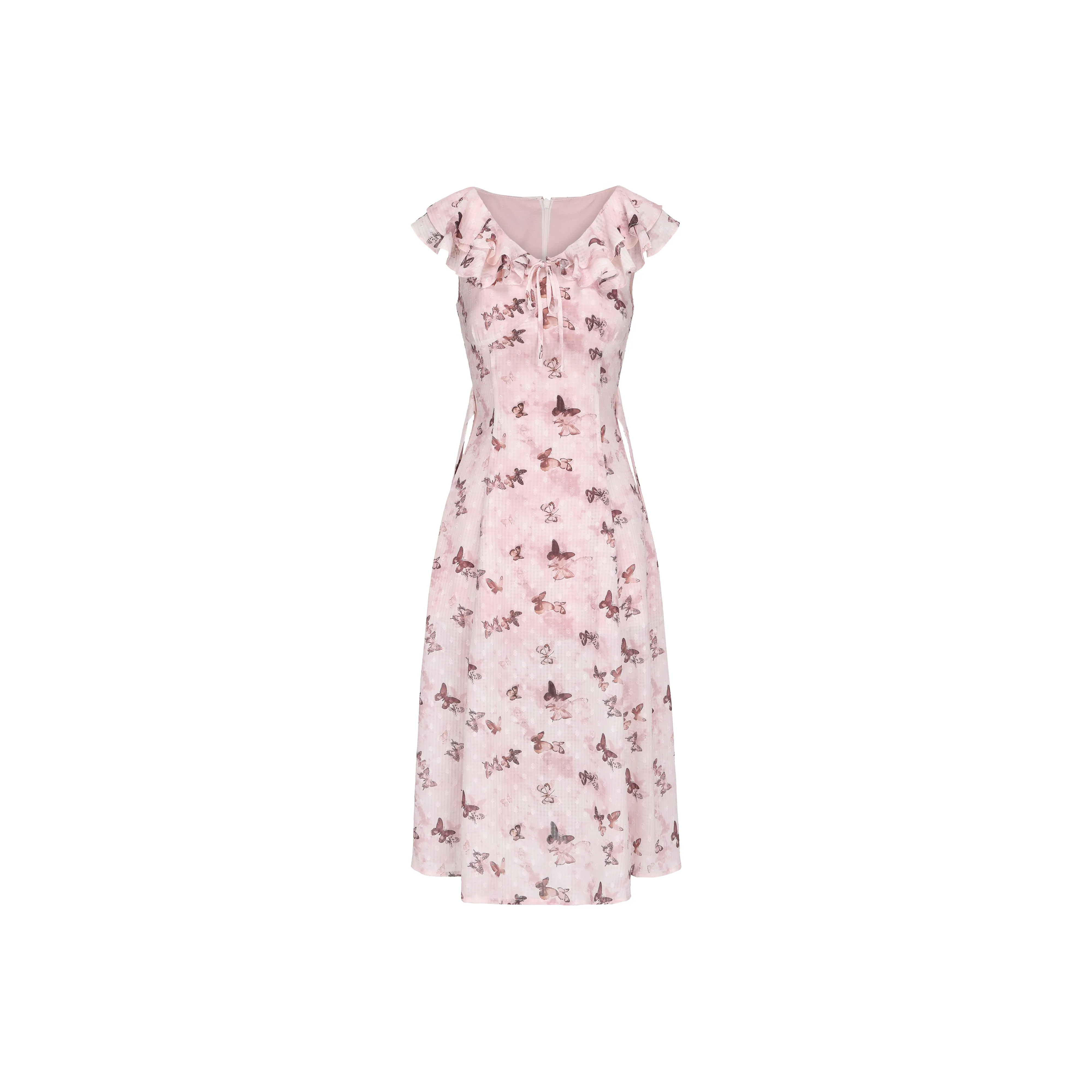 CHIWAWAMEME Sleeveless Dress Women's Dusty Pink Butterfly