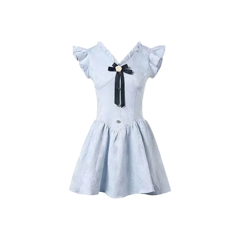 SCCREBEL OFFICIAL Короткий рукав Платье Женское Стальной синий