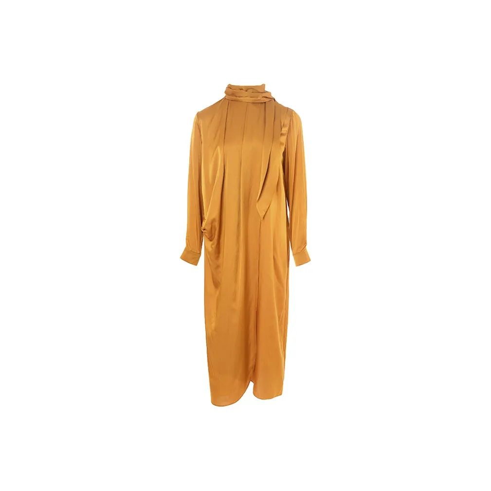 BESIONIA SS25 Long-Sleeved Dresses Women's Deep Yellow