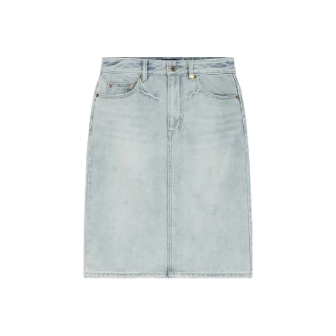 WE11DONE Logo Patch Denim Skirt