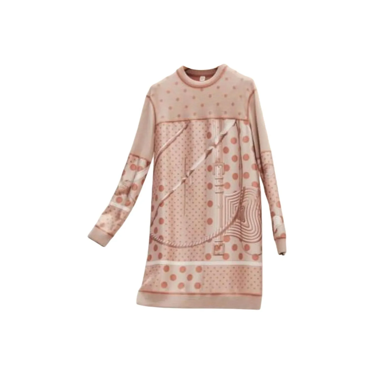 HERMES Long Sleeved Dress Women's Beige