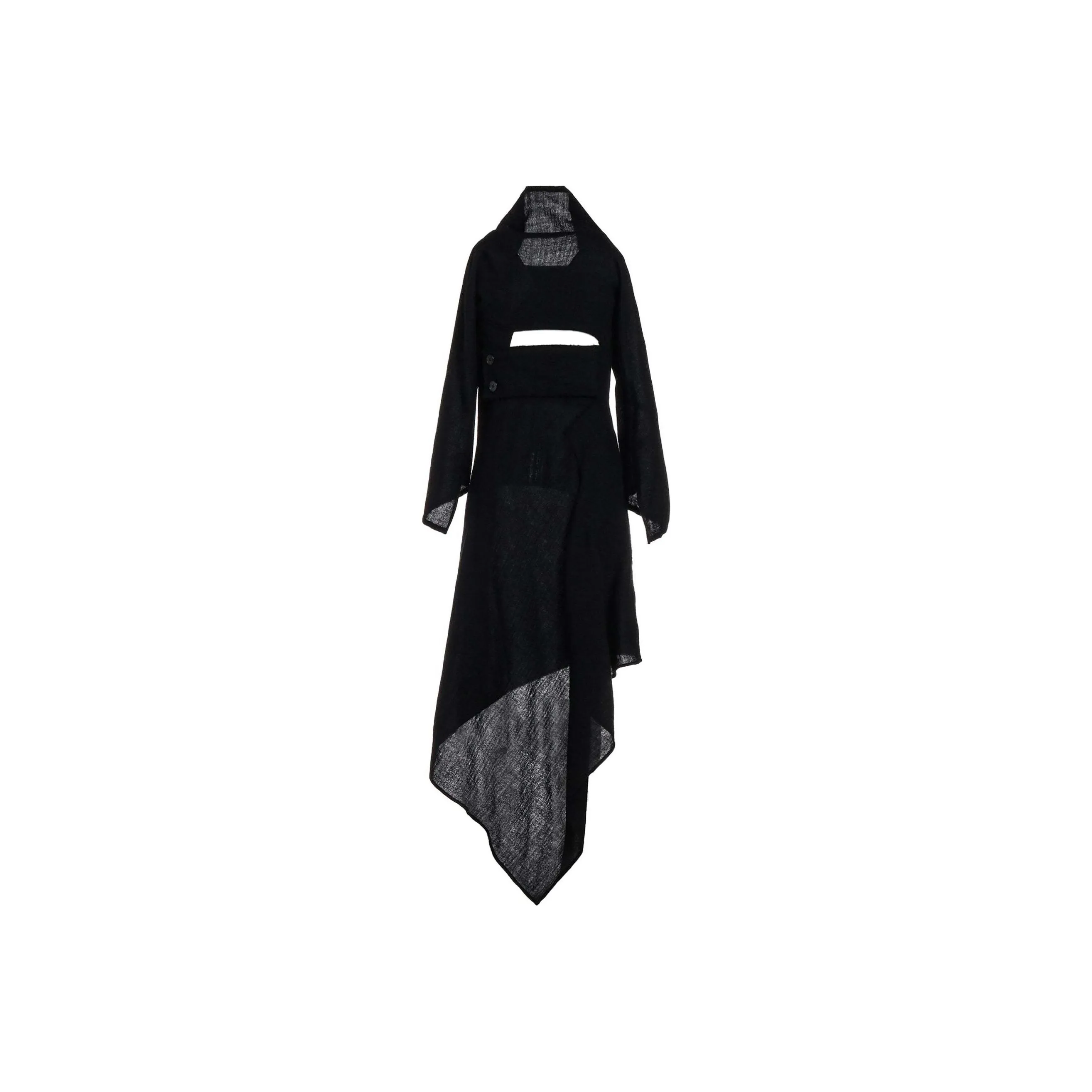 Yohji Yamamoto Long Sleeved Dress Women's Black