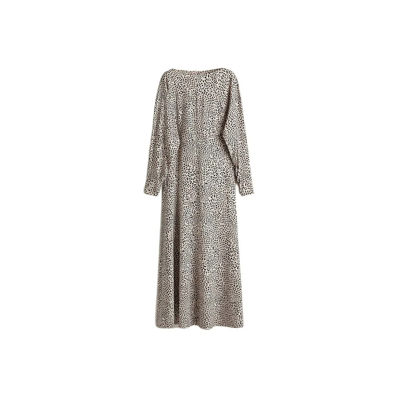 H&M Long Sleeved Dresses Women's Light Beige/Leopard Print