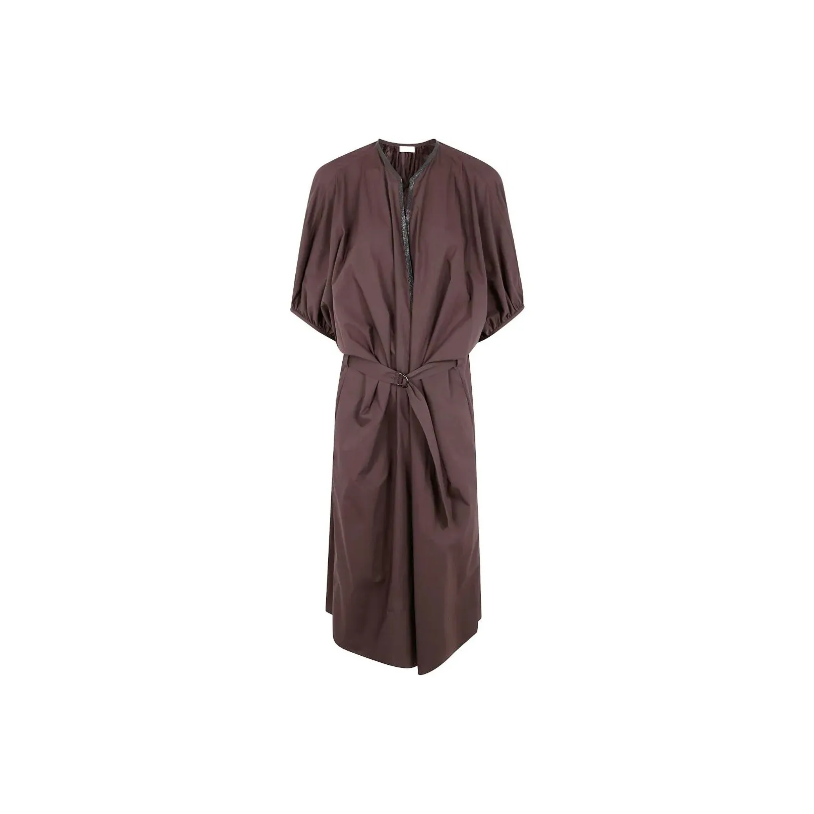 Brunello Cucinelli Embellished Belted Midi Dress