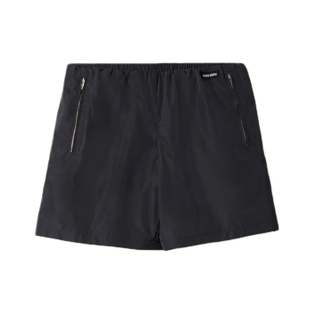 MIU MIU Technical Silk Bermuda Shorts 'Blue'