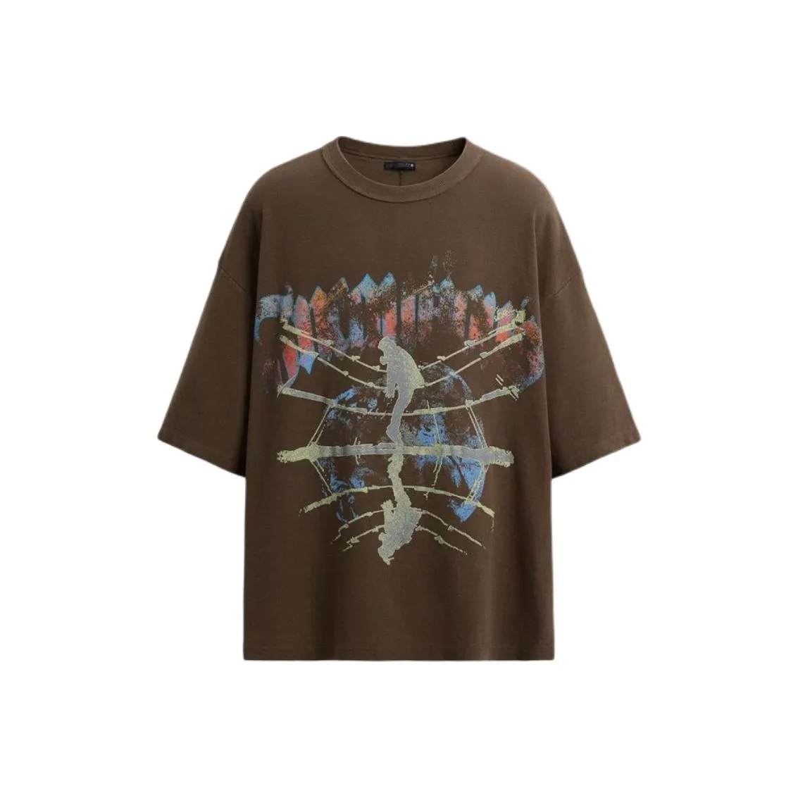 ZARA Коричневый Мужской T-рубашки