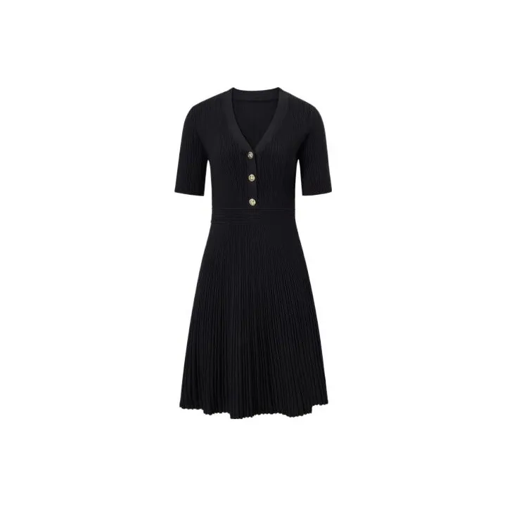 KARL LAGERFELD Короткий рукав Платье Женское Черное