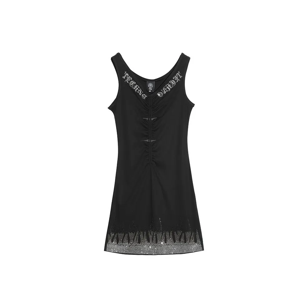 TCH Без рукавов Платье Женское Черное