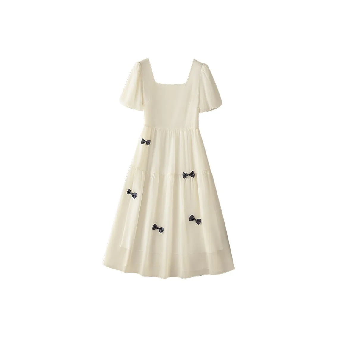 Cypress House Короткий рукав Платье Женское Абрикосовое