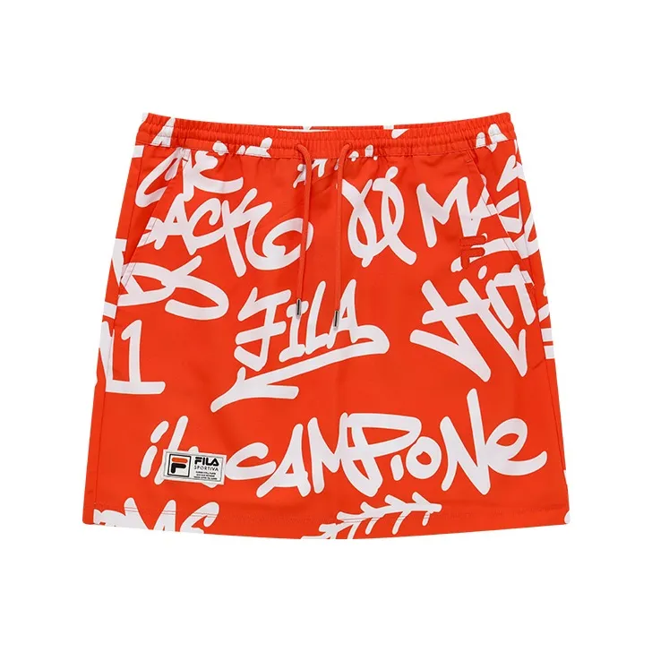 FILA FUSION Повседневные короткие юбки Женские Хурма Оранжевый