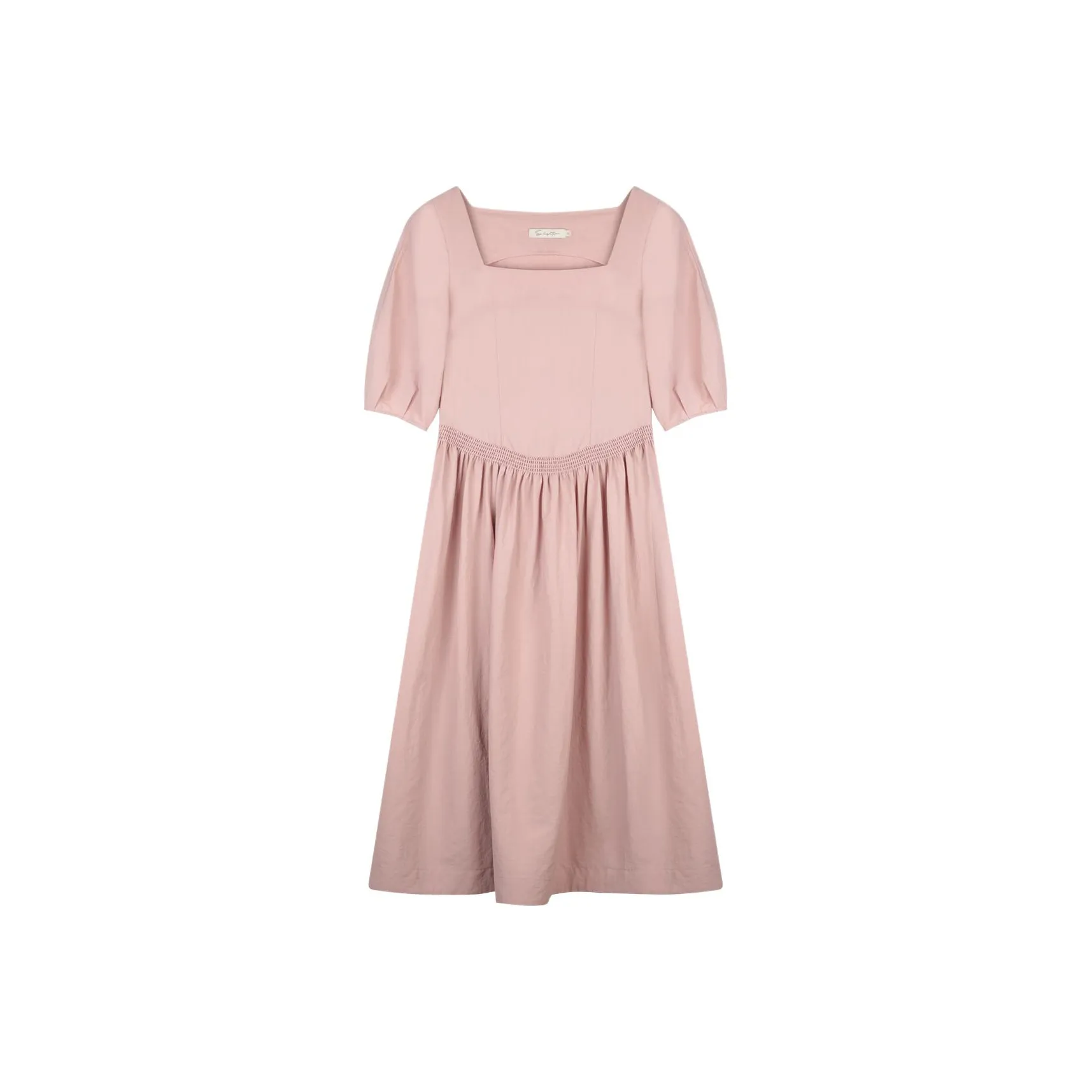 SOLIGHTER Короткое платье с короткими рукавами женское резина розовый