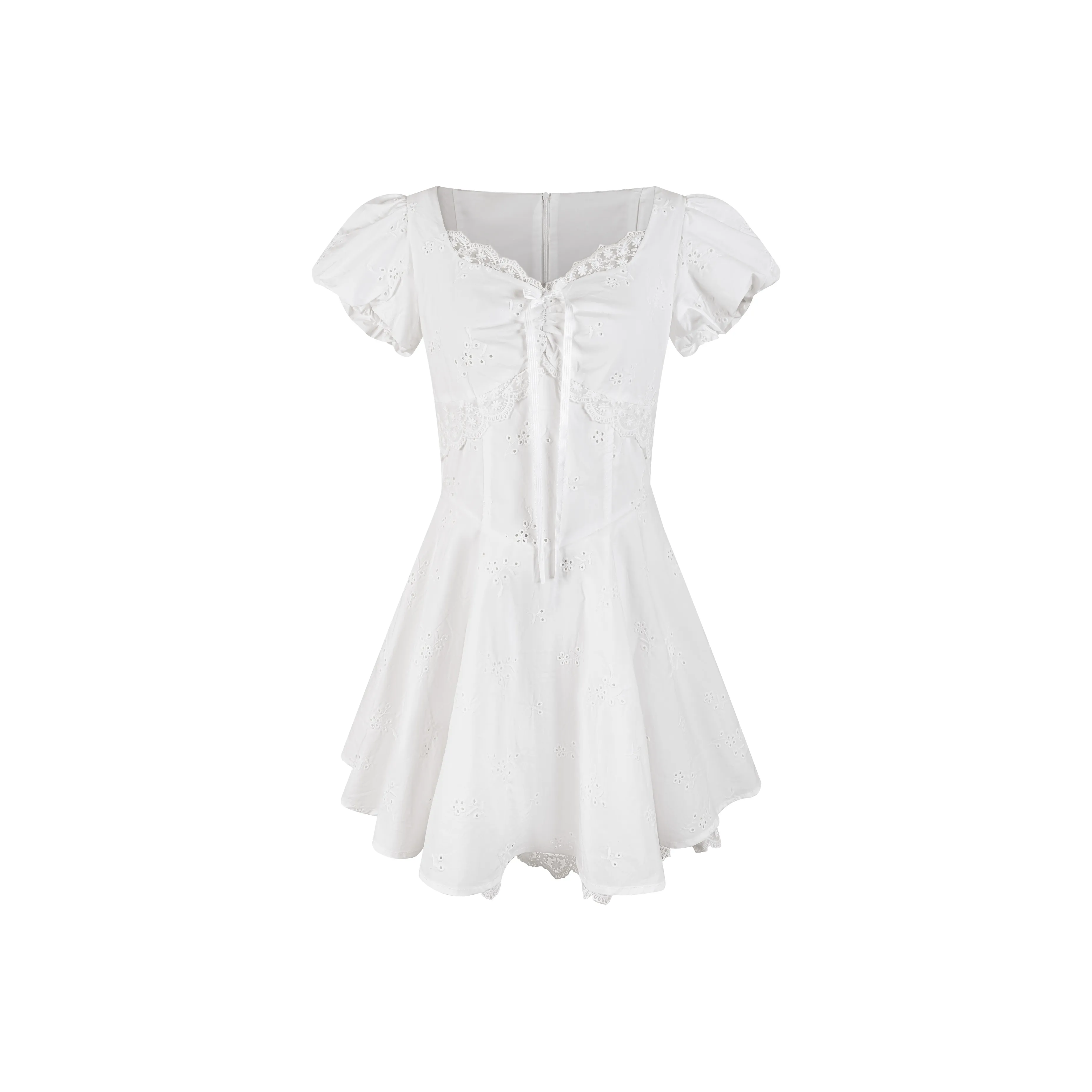 Umoumo Короткий рукав Платье Женское Белое