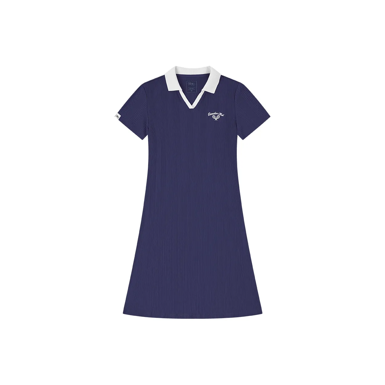 QIAODAN Короткий рукав Платье Женское Крошеный Коралловый Синий