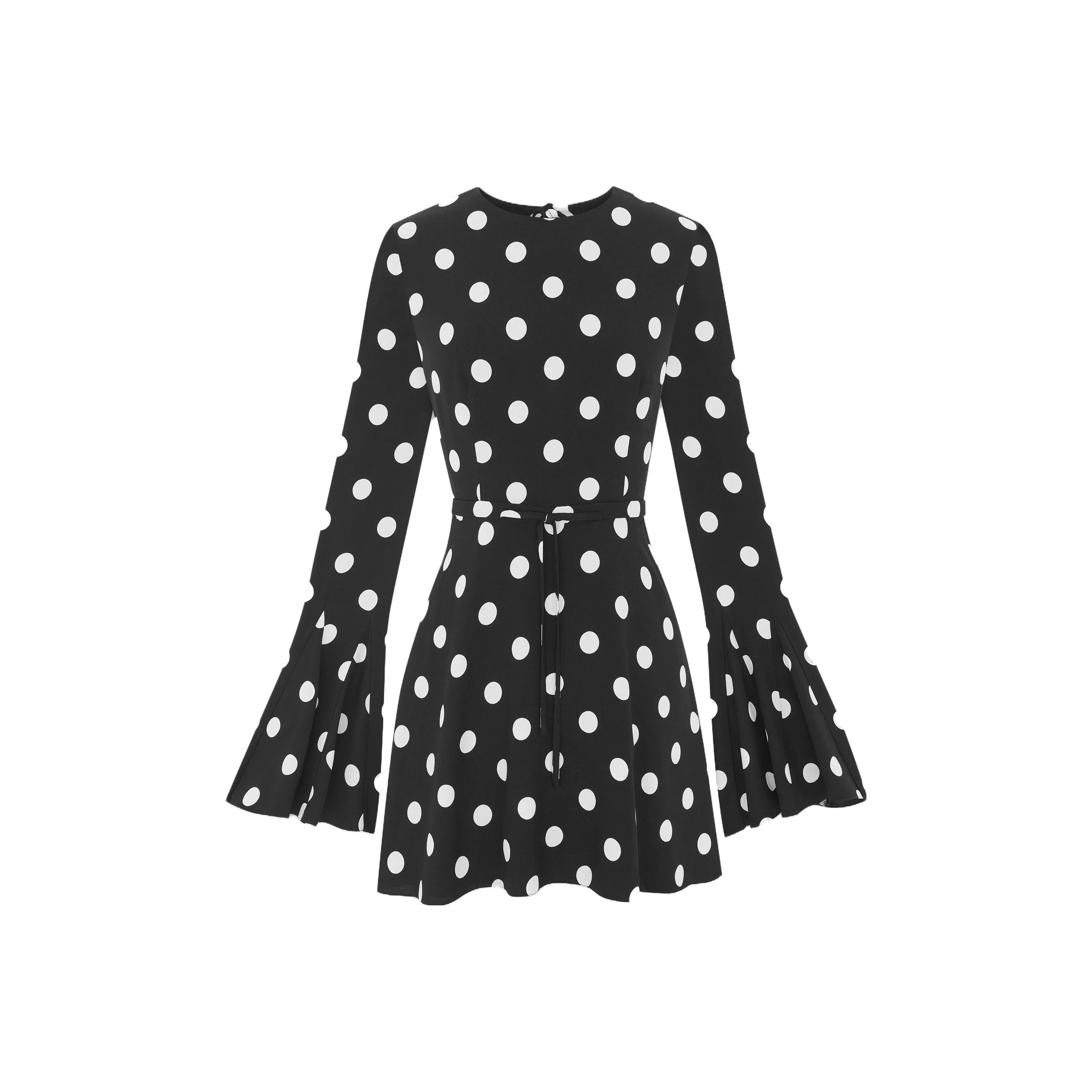 SAINT LAURENT Polka Dots Print Open-Back Dress