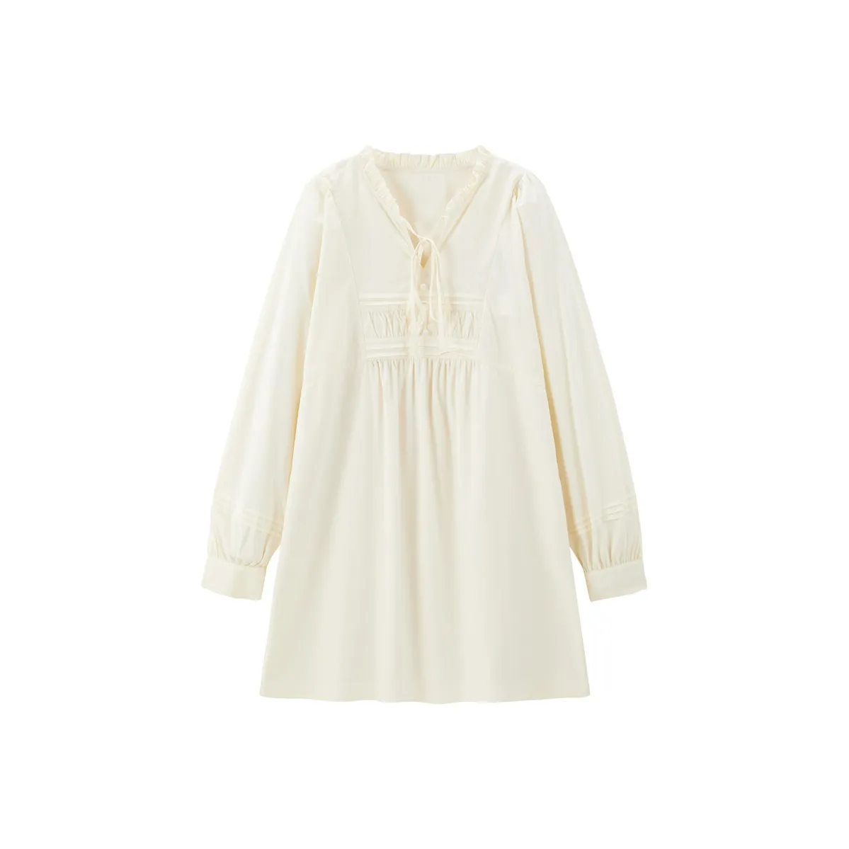 LEDIN Длинное платье с длинными рукавами женское бежево-желтое