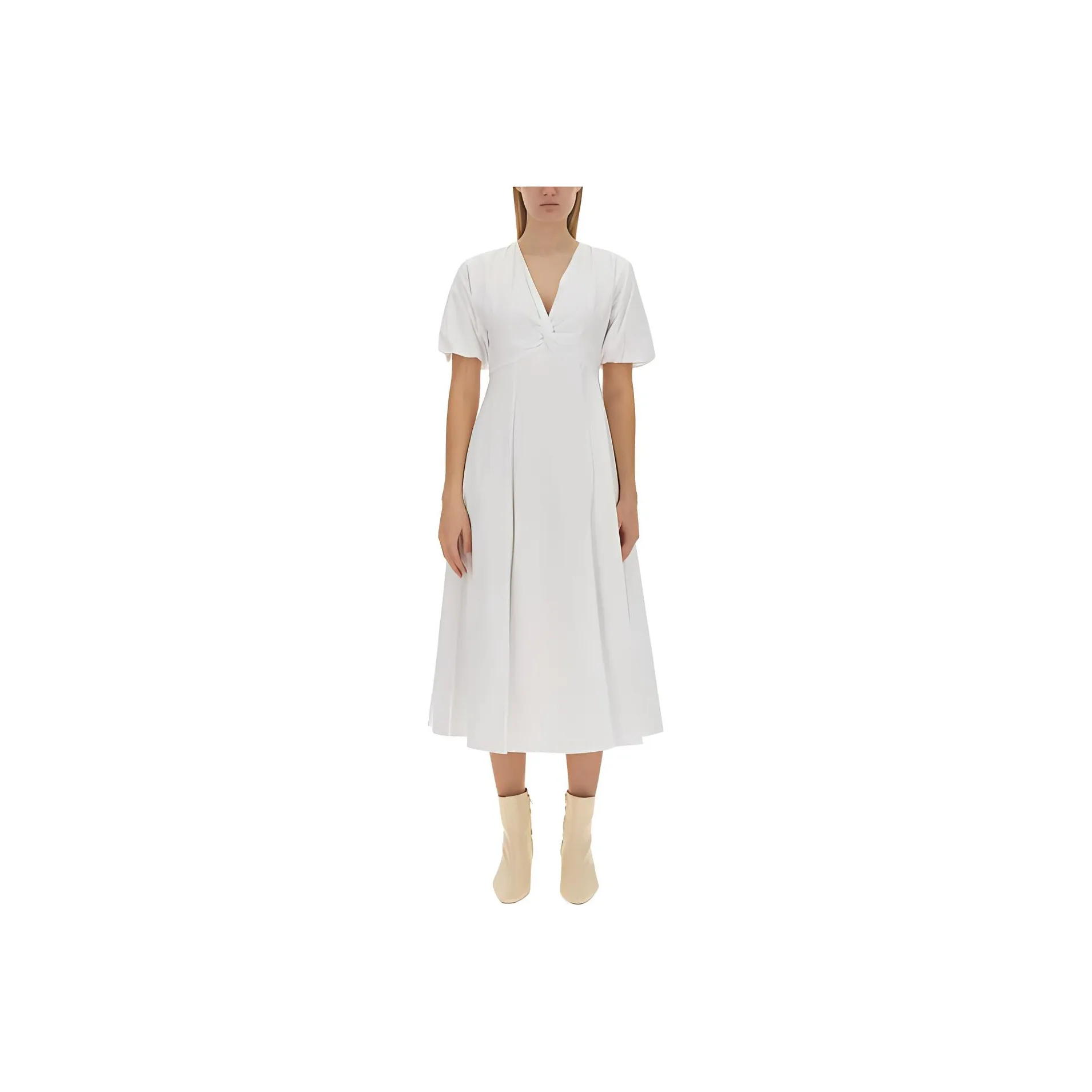 Staud Finley V Neck Midi Dress
