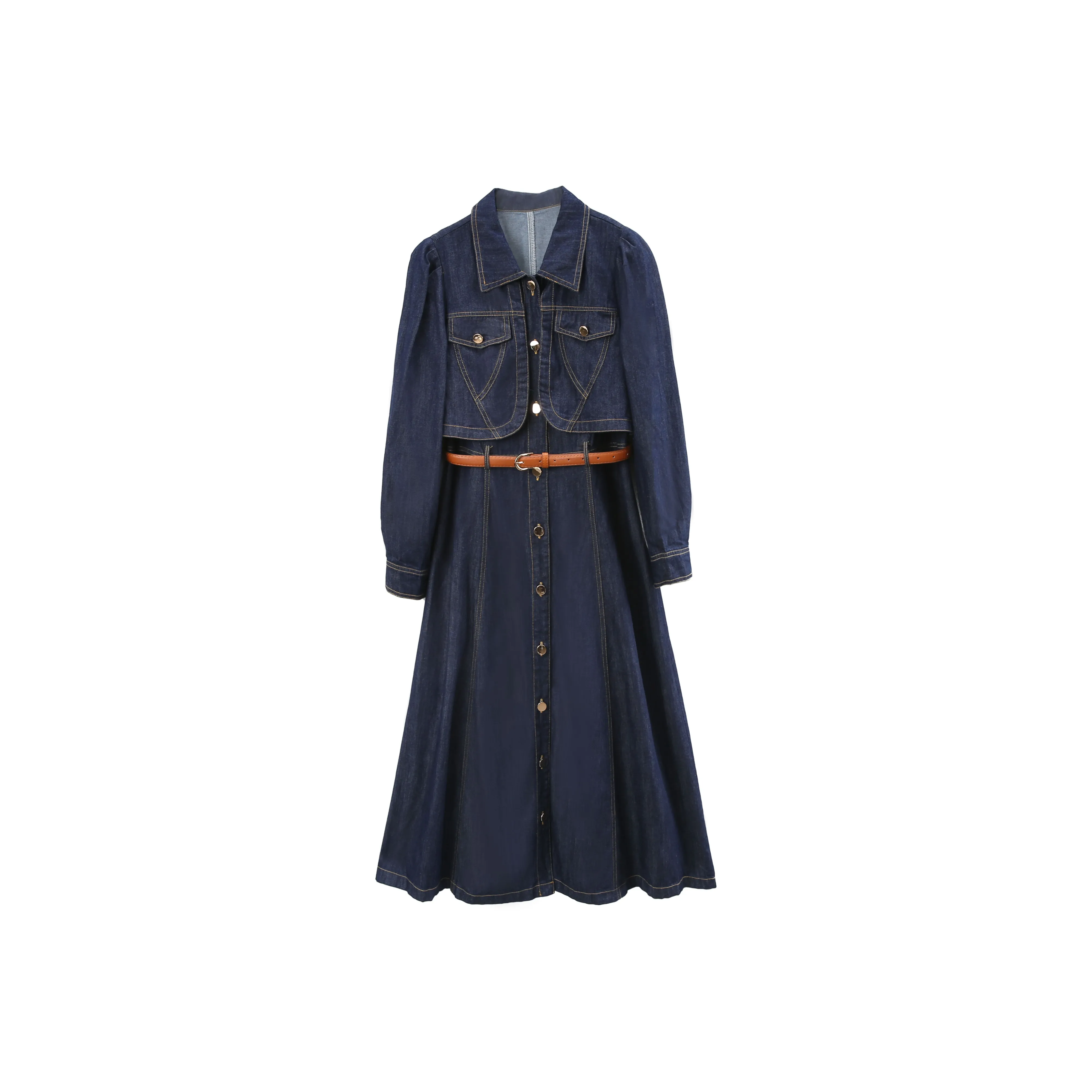 A Paradise For Awakening Long Sleeved Dress Women's Dark Blue