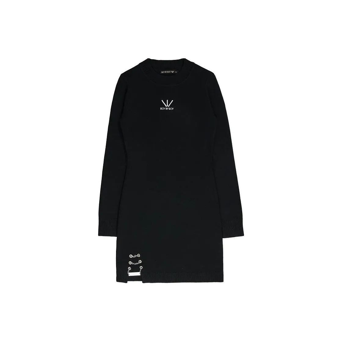 BOY BY BOY Длинное платье с длинными рукавами женское черное