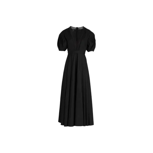 Giambattista Vall Черное Женское Короткое Платье с Рукавами