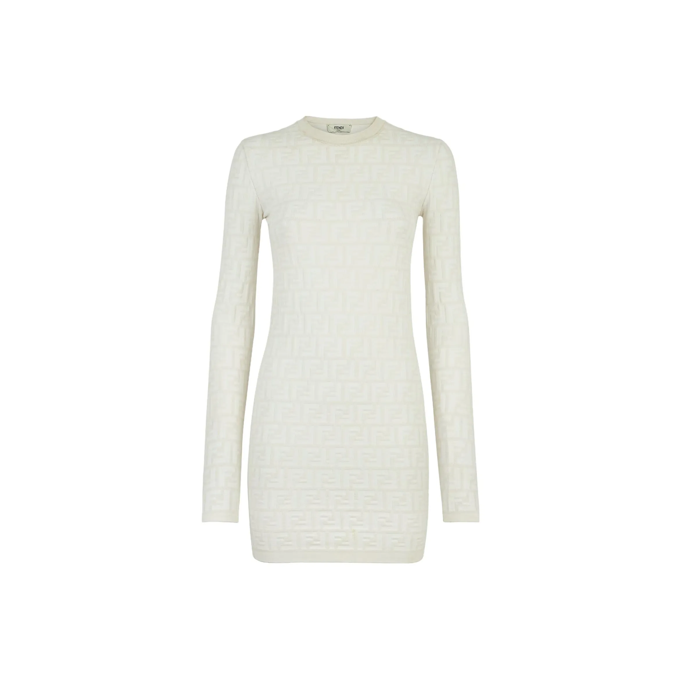 FENDI All Over Ff Embossed Crewneck Mini Dress