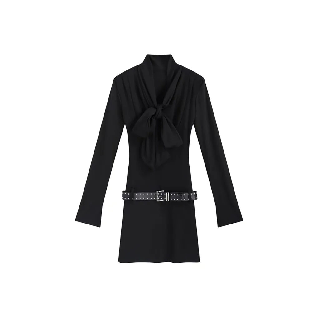 AFGGD Long Sleeved Dress Women's Black
