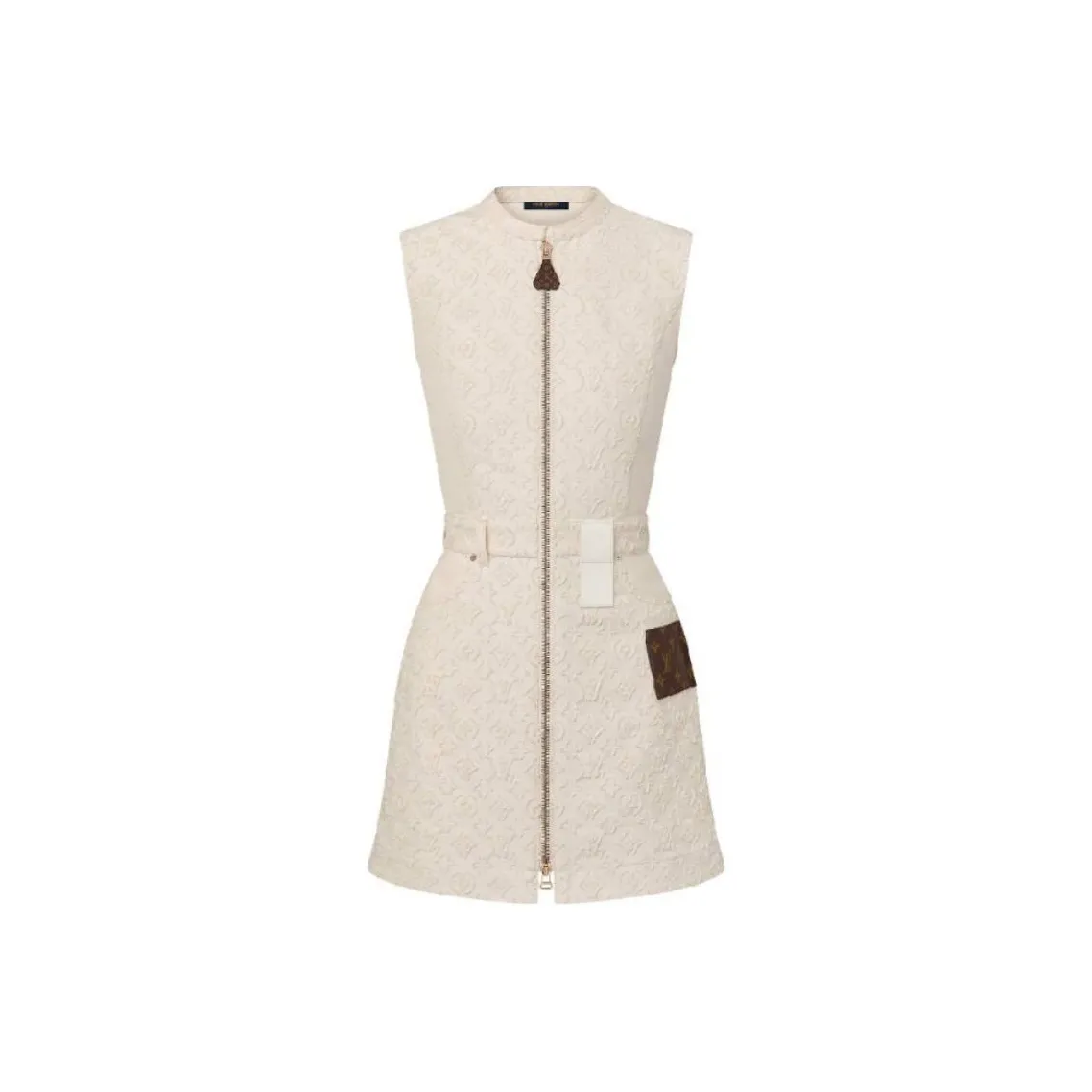 LOUIS VUITTON Monogram Fil Coupé Zip Up Dress