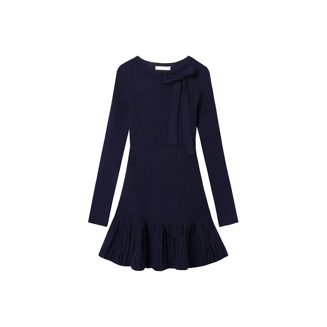 SLEEP AT 11 Длинное платье с длинными рукавами женское темно-синий