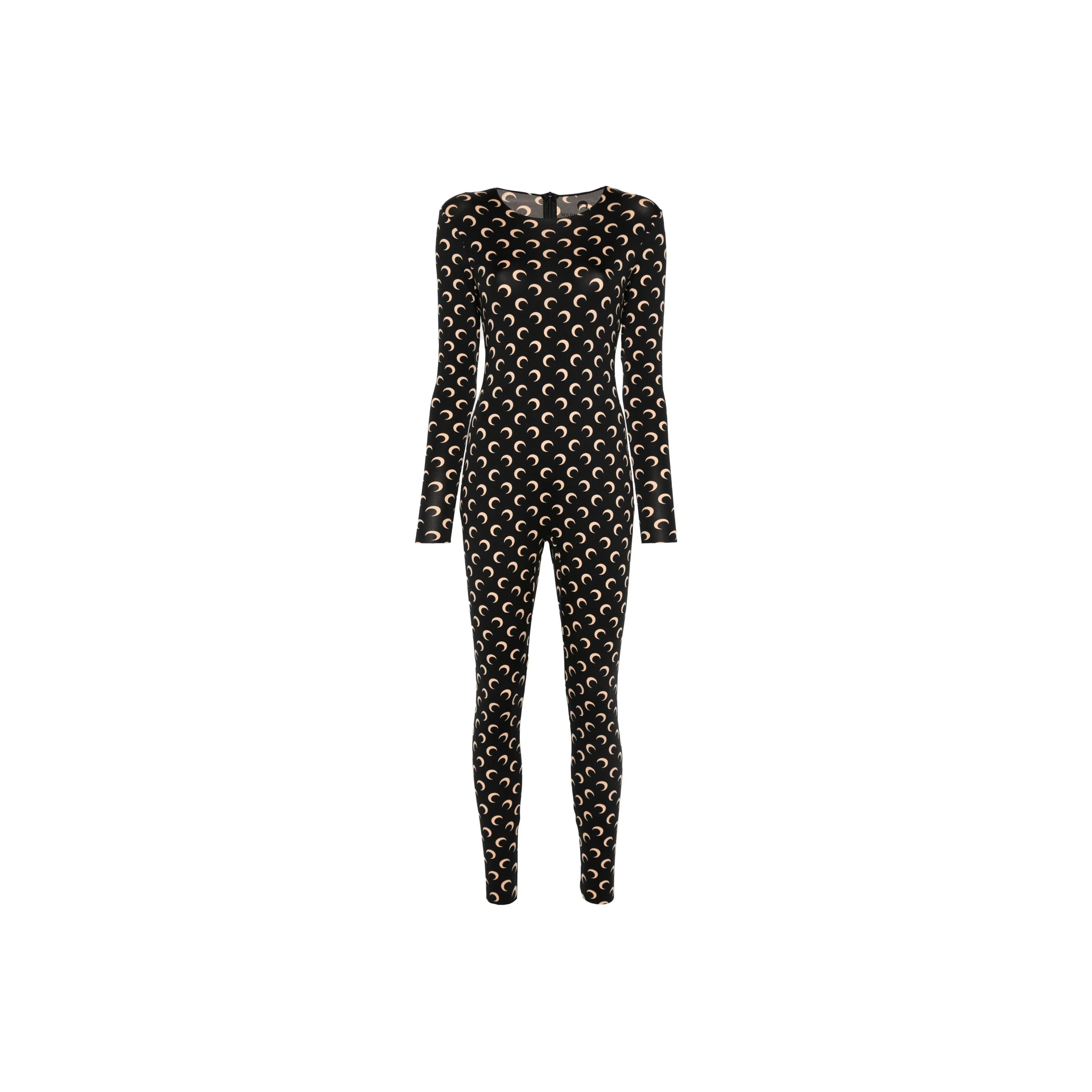 Marine Serre Regenerated All Over Moon Jersey Catsuit 'Black'