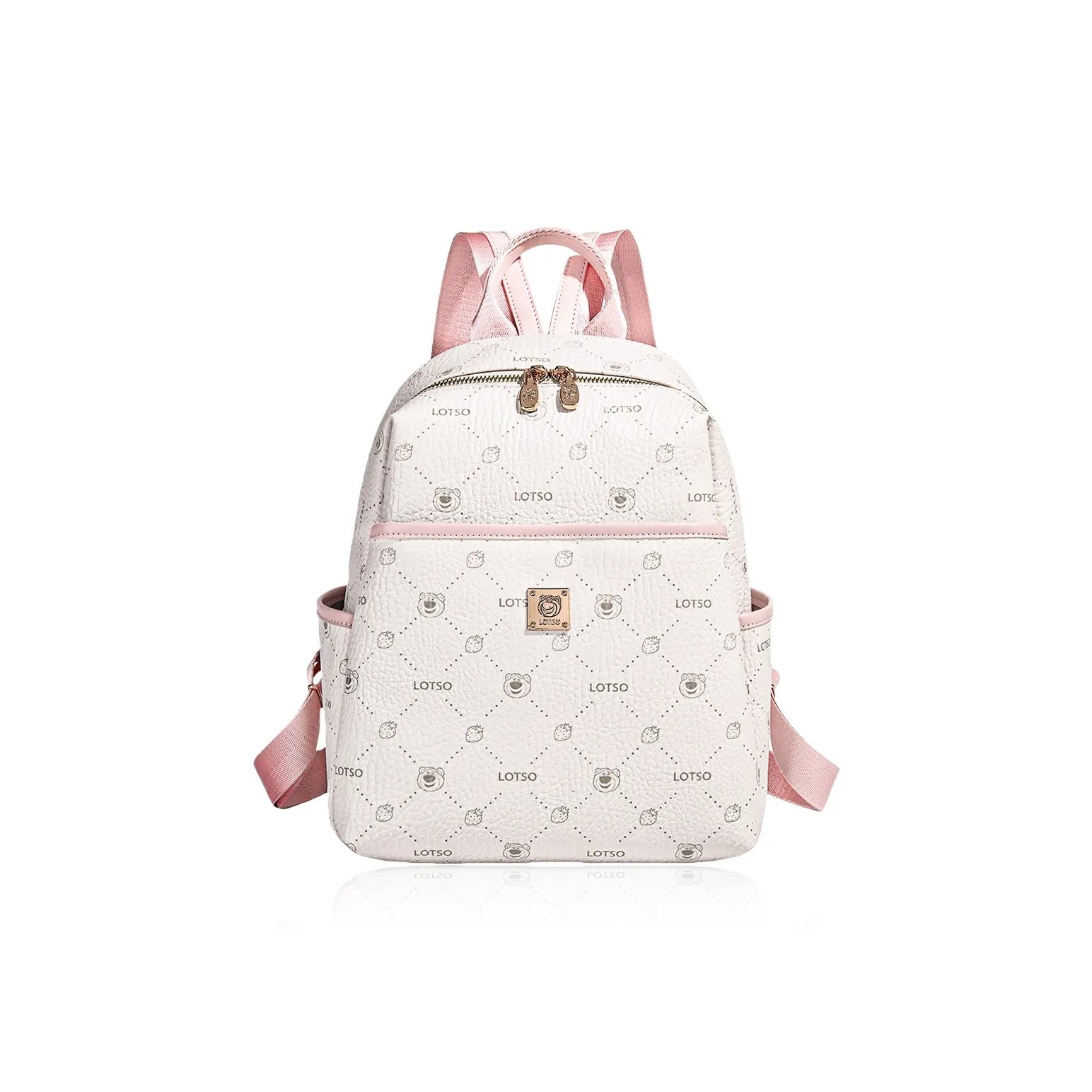 Disney Strawberry Bear Series ПВХ Рюкзак Женские Розовый Белый