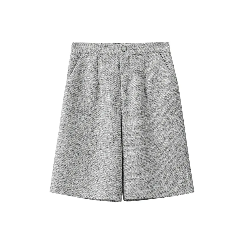 AMII Повседневные шорты Женские Серебристый Серый