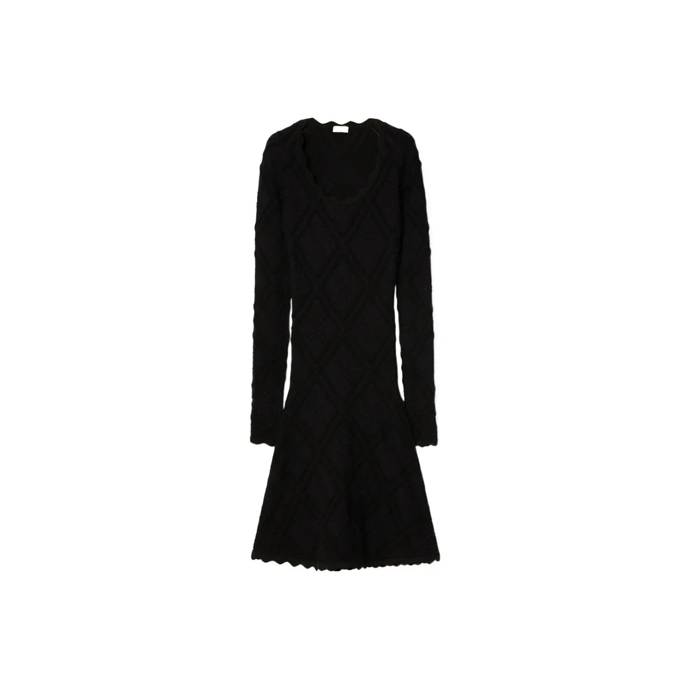 Burberry Aran Long Sleeved Flared Knitted Dress