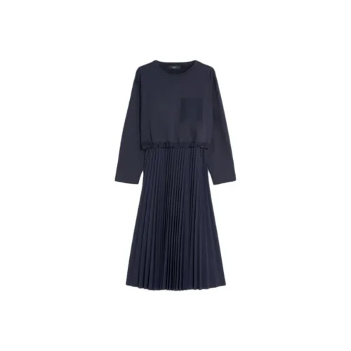 WEEKEND MaxMara Синий Женские Длинные Платья с Рукавами