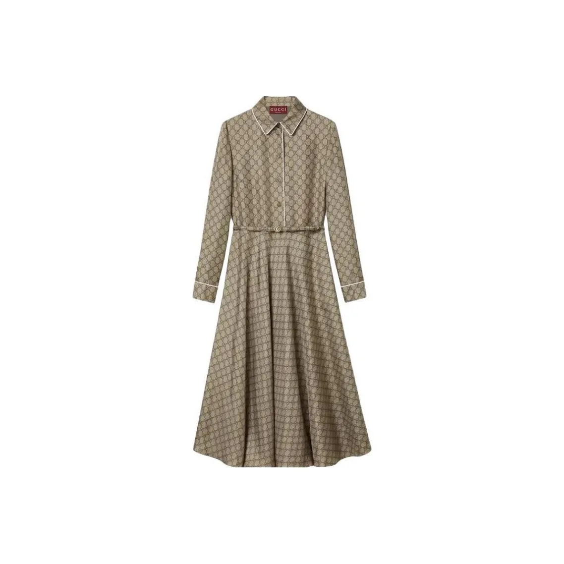 GUCCI Monogrammed Collared Shirt Dress