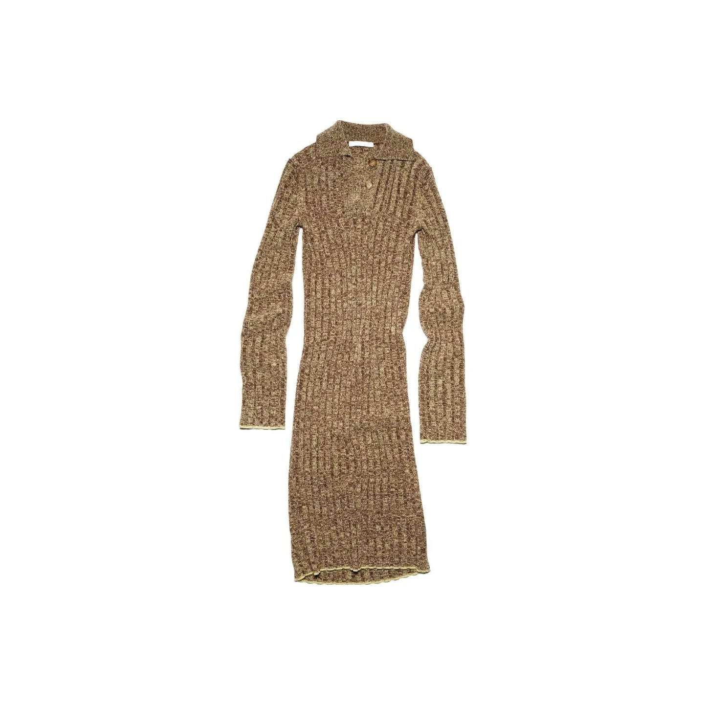 Acne Studios Длинное платье с длинными рукавами женское умбра