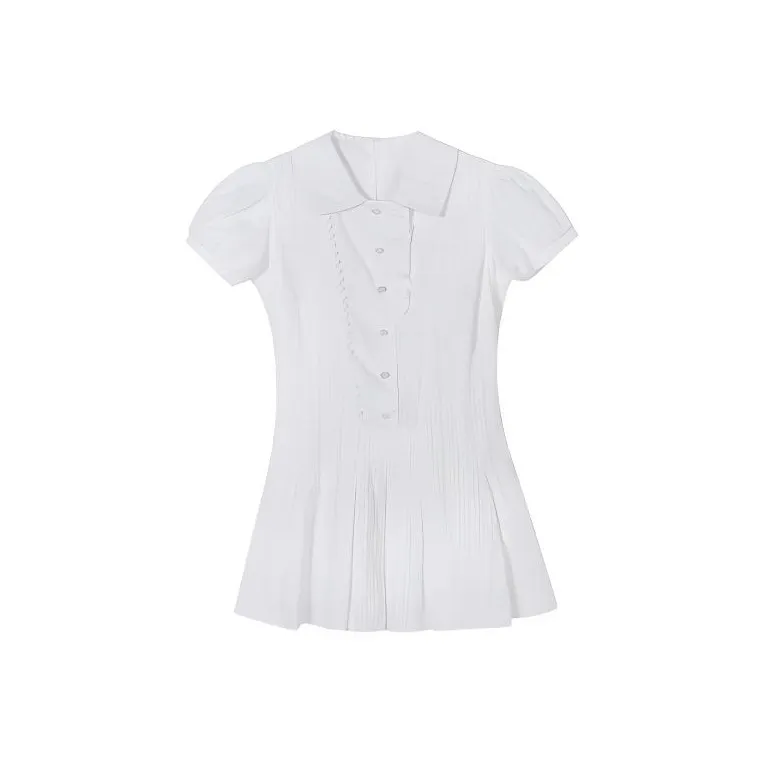 HeartyBite Короткий рукав Платье Женское Белое