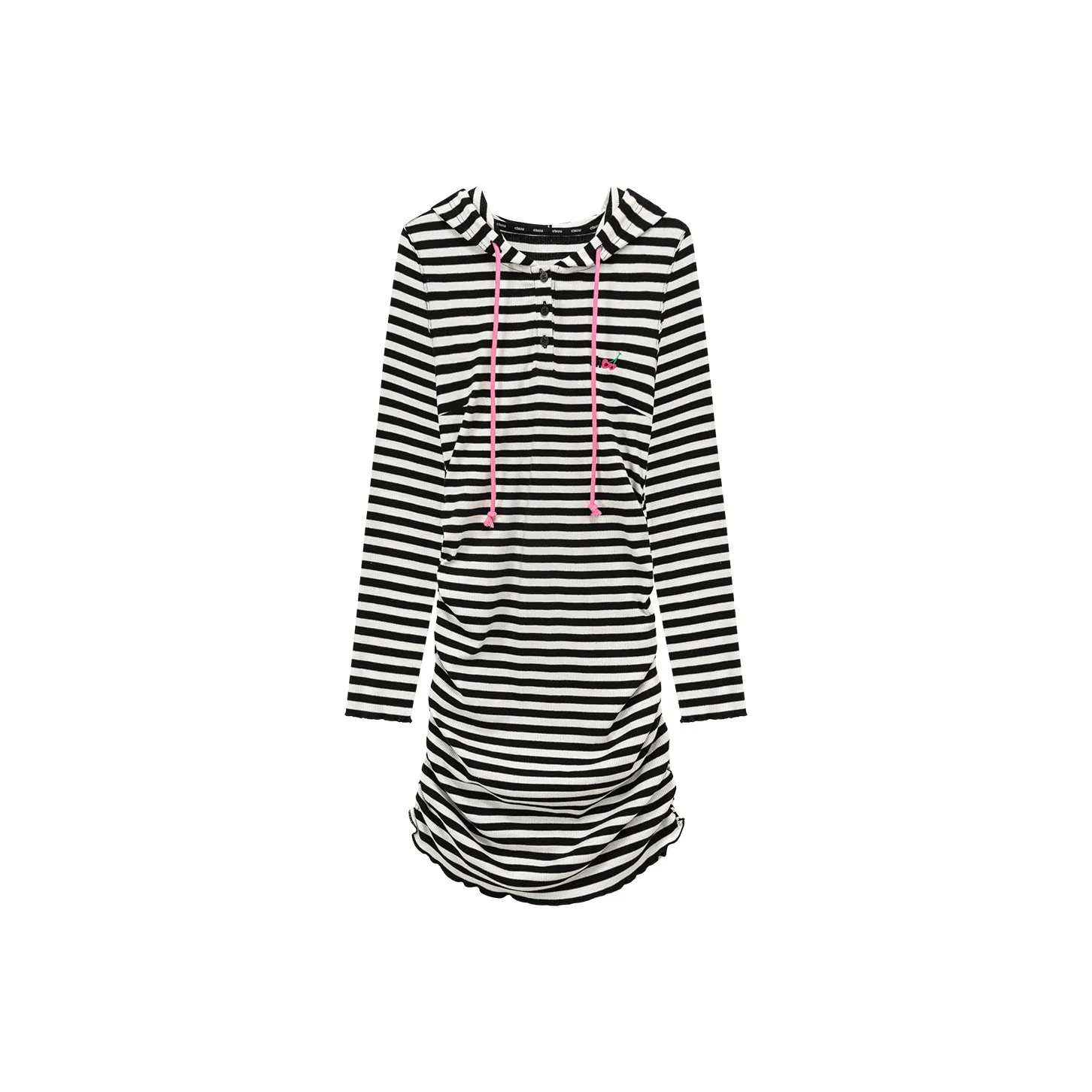 CHUU Черно-белые полосы Женские Длинные рукава Платья