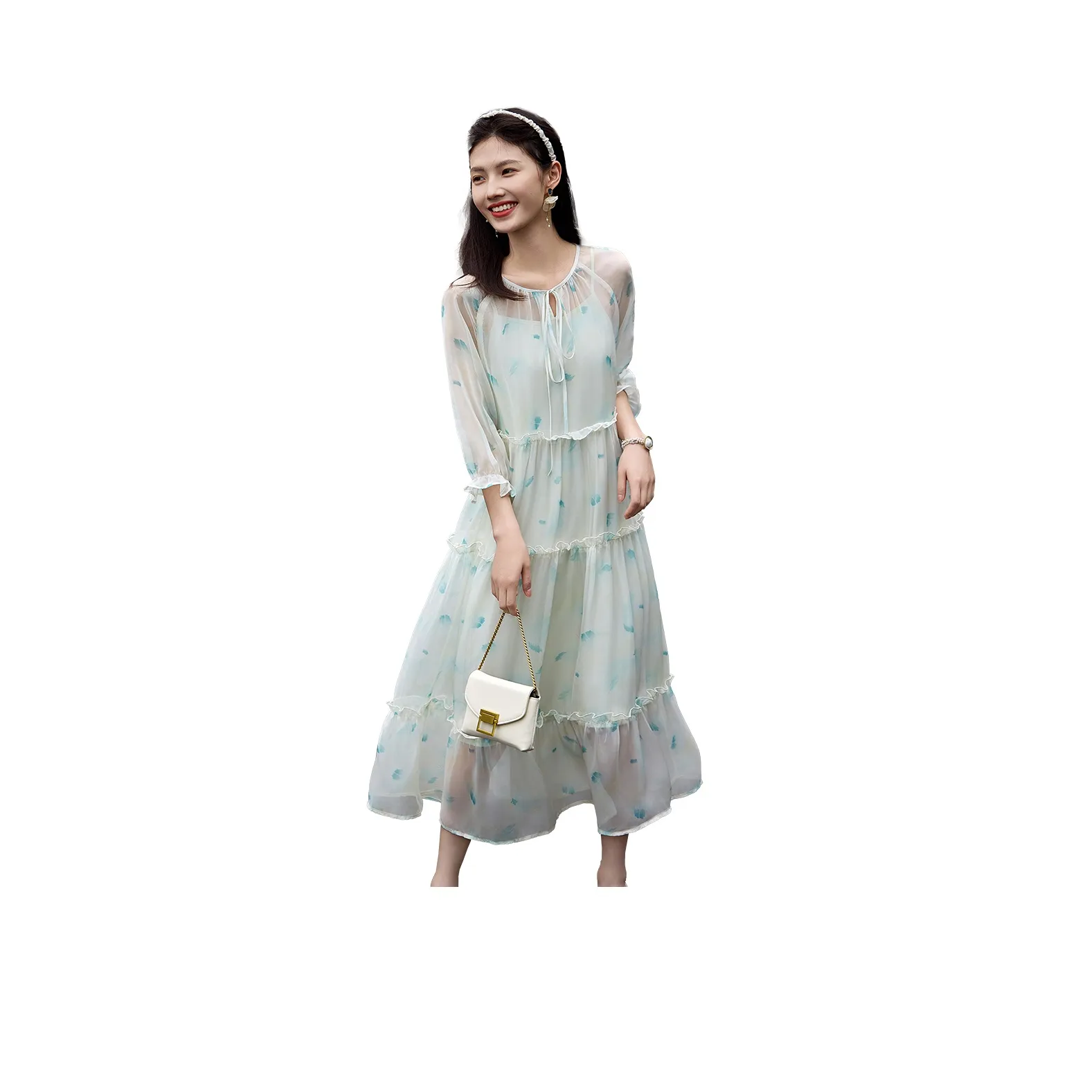 A Paradise For Awakening Short Sleeved Dress Women's Blue
