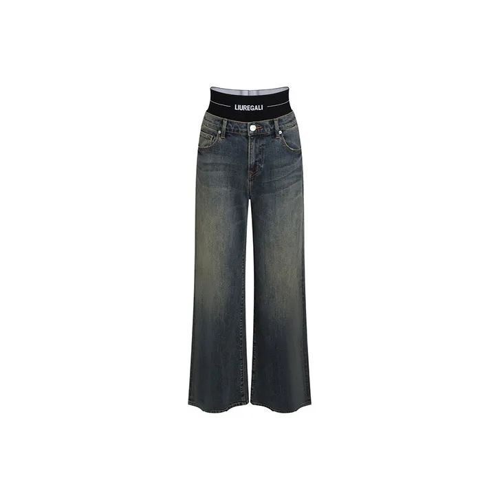 LIUREGALI Jeans Women's Navy Blue