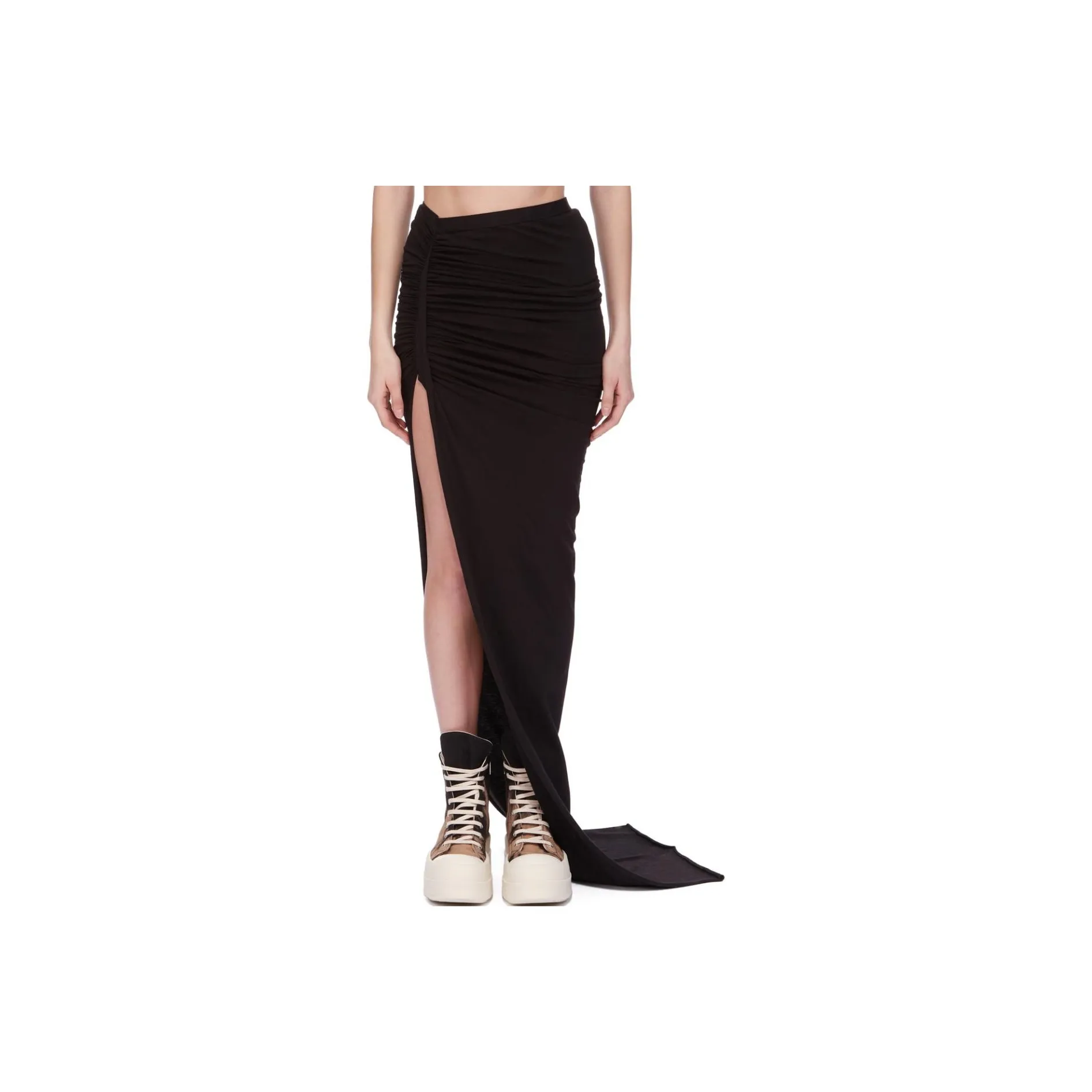 Rick Owens DRKSHDW FW24 KNIT Длинная Юбка Женская Черная