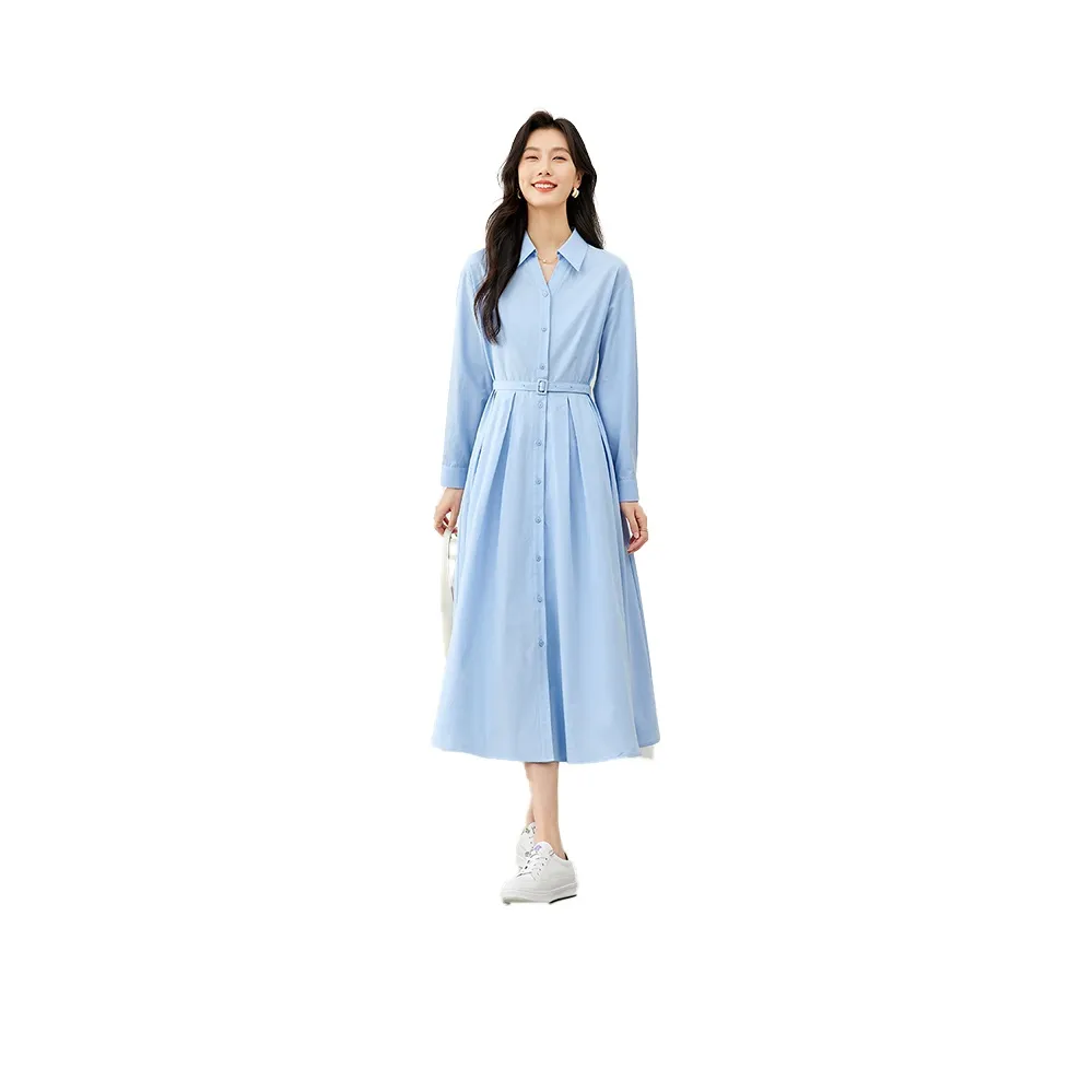 VIMLY Long Sleeved Dress Women's Blue