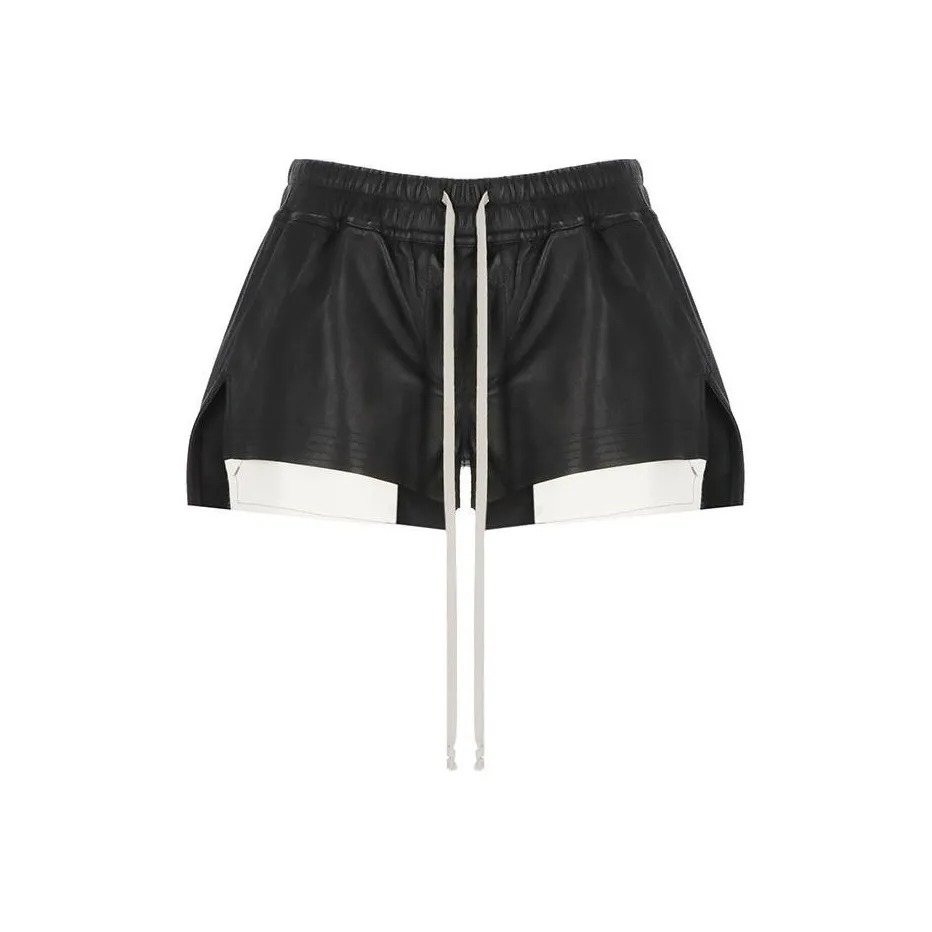 RICK OWENS Fog Leather Shorts