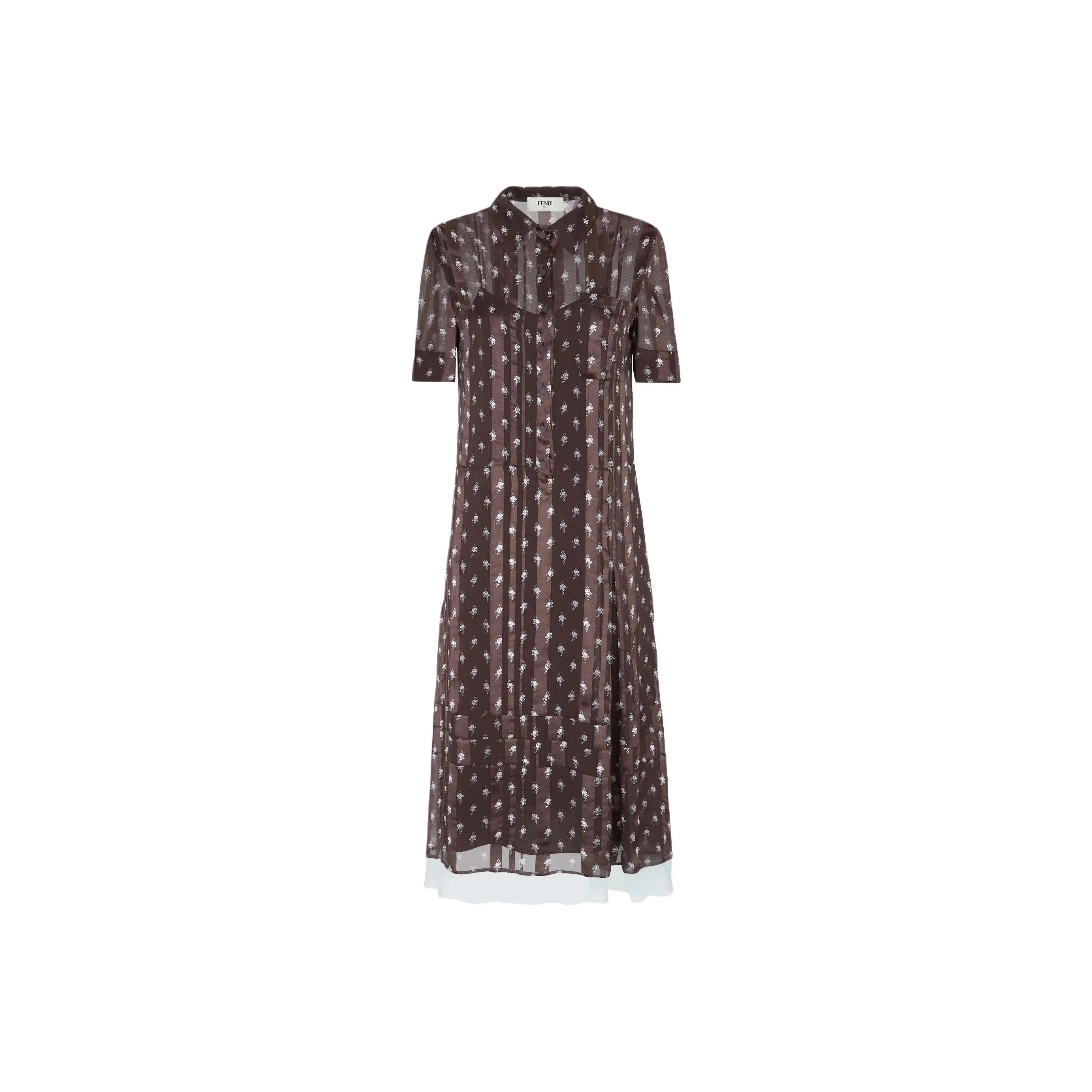 FENDI Short Sleeved Dresses Women's Brown